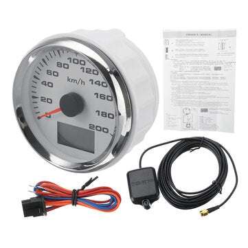85mm 9-32V 120km/h 200km/h GPS Speedometer Odometers Gauge LCD Display With 8 Color Bac... (NO.: 06)