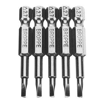 5pcs 2.7 50mm Screwdriver Bits Set 1/4 Inch Hex Magnetic Triangle Screwdriver Bits