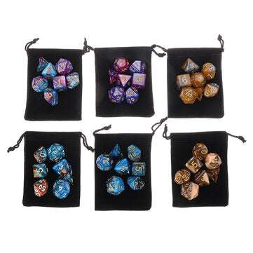 42PCS Metal Polyhedral Dices Set For Dungeons & Dragons Dice Desktop RPG Game
