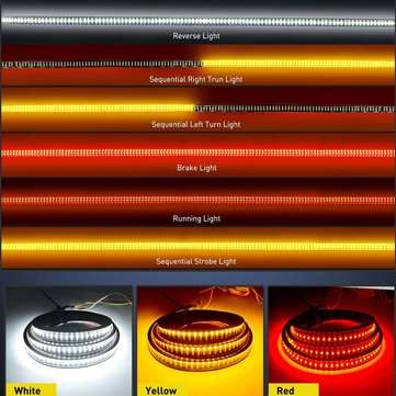 60Inch Flowing LED Tailgate Light Bar Flexible Silicone Light Strip Turn Signal Brake Tail Lamp IP68