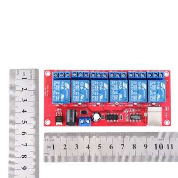 6 Channel 12V HID Driverless USB Relay USB Control Switch Computer Control Switch PC Intelligent Con