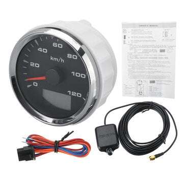 85mm 9-32V 120km/h 200km/h GPS Speedometer Odometers Gauge LCD Display With 8 Color Bac... (NO.: 04)