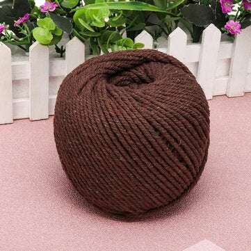 4 Colors 4mm 110m Natural Cotton Twisted Cord Rope Macrame Linen Jute DIY Braide... (COLOR.: COFFEE)