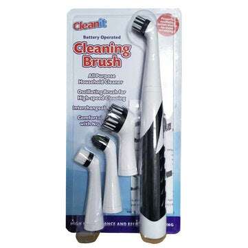 4 Heads Sonic Scrubber Cleaner Multifunctional Electric Brush House Dust Helper K... (COLOR.: BLACK)