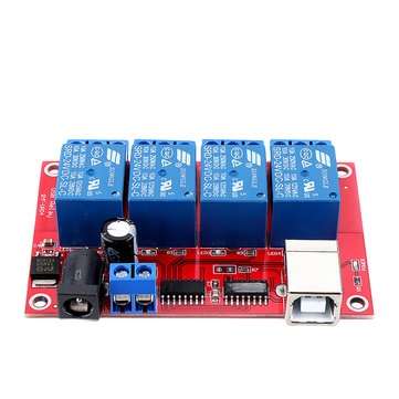 4 Channel 24V HID Driverless USB Relay USB Control Switch Computer Control Switch PC Intelligent Con