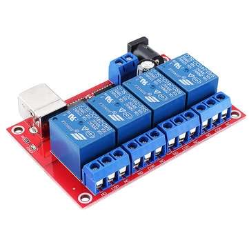4 Channel 24V HID Driverless USB Relay USB Control Switch Computer Control Switch PC Intelligent Con
