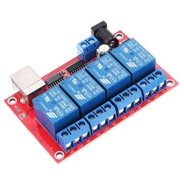 4 Channel 12V HID Driverless USB Relay USB Control Switch Computer Control Switch PC Intelligent Con
