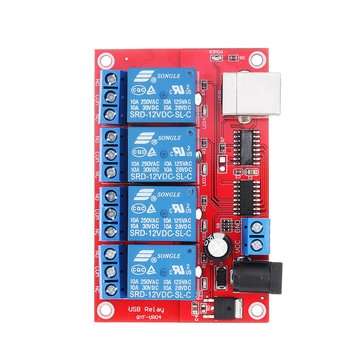 4 Channel 12V HID Driverless USB Relay USB Control Switch Computer Control Switch PC Intelligent Con