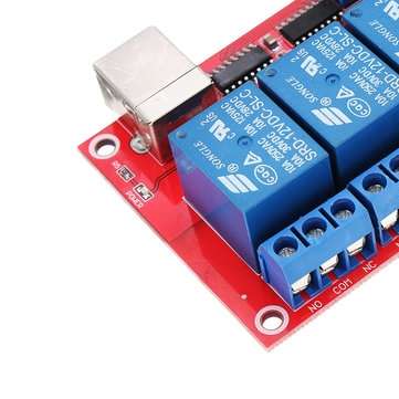 4 Channel 12V HID Driverless USB Relay USB Control Switch Computer Control Switch PC Intelligent Con