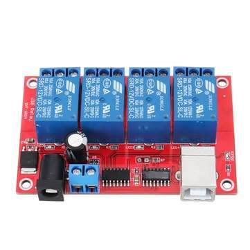 4 Channel 12V HID Driverless USB Relay USB Control Switch Computer Control Switch PC Intelligent Con