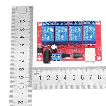 4 Channel 12V HID Driverless USB Relay USB Control Switch Computer Control Switch PC Intelligent Con
