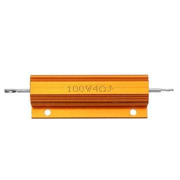 3pcs RX24 100W 4R 4RJ Metal Aluminum Case High Power Resistor Golden Metal Shell Case Heatsink Resis