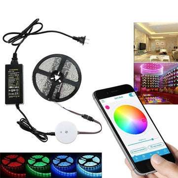 5M 60W SMD5050 Non-waterproof bluetooth APP Control RGB LED Strip Light Kit + 12V ... (PLUG: USPLUG)