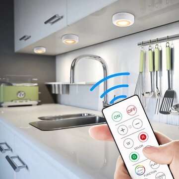 3Pcs RGB 16 Color LED Press Night Atmosphere Pat Light Timing Wireless Remote Control Touch AAA Batt