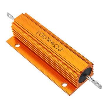 5pcs RX24 100W 4R 4RJ Metal Aluminum Case High Power Resistor Golden Metal Shell Case Heatsink Resis