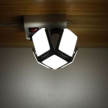 40W E27 LED Garage Light Four-Leaf Deformable High Bay Lamp Ceiling Warehouse Workshop Industrial Li