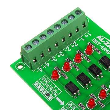 3pcs 24V To 12V 4 Channel Optocoupler Isolation Board Isolated Module PLC Signal Level Voltage Conve