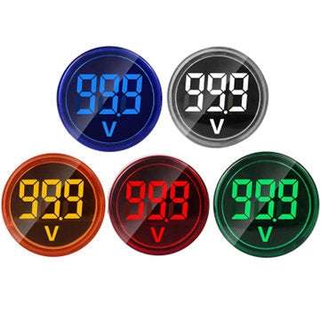 3pcs Red ST16VD 22mm Hole Size 6-100 VDC Digital Voltmeter Round Voltage Detector Tester Mini LED Vo
