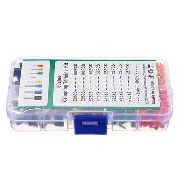 400pcs 8 Size 8 Color Wire Copper Crimp Connector Insulated Cord Pin End Terminal Kit Set