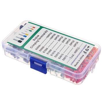 400pcs 8 Size 8 Color Wire Copper Crimp Connector Insulated Cord Pin End Terminal Kit Set