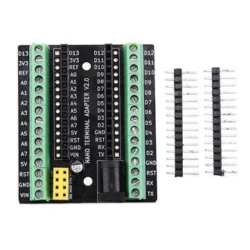 5pcs Nano V3.0 Terminal Adapter AVR ATMEGA328P with NRF2401+ Expansion Interface DC Power Board
