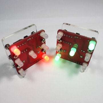 3Pcs Geekcreit DIY Shaking Red LED Dice Kit With Small Vibration Motor