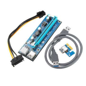 3pcs PCI Express PCI-E 1X to 16X Riser Card 6Pin PCIE USB3.0 SATA Expansion Cable for Miner Mining B