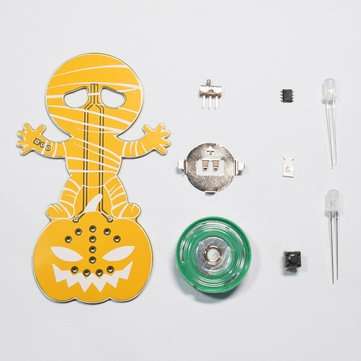 3pcs Geekcreit Yellow Halloween Horror Pumpkin Head Mummy Ghost Screaming DIY LED Flash Kit