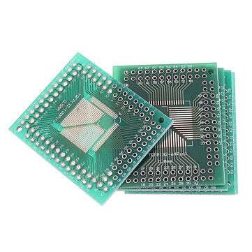 5pcs QFP TQFP LQFP FQFP 32 44 64 80 100 LQF SMD Turn To DIP Adapter PCB Board Converter Plate 0.5/0.