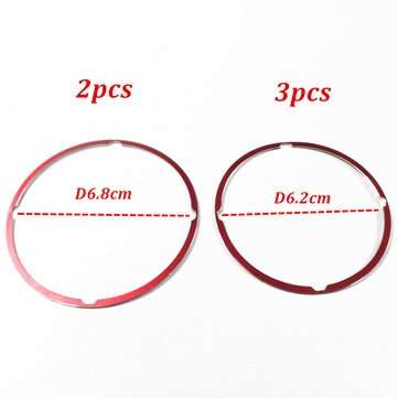 5pcs Red Air Vent Outlet Ring Cover For Mercedes Benz CLA GLA180 200 220 260