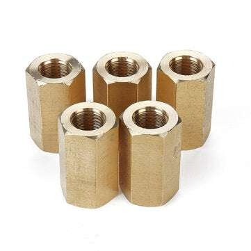 5Pcs Inverted Flare Brass Brake Line Union For 3/16`` Tube  3/8``-24 Threads