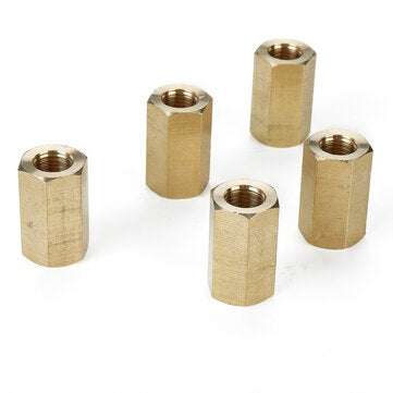 5Pcs Inverted Flare Brass Brake Line Union For 3/16`` Tube  3/8``-24 Threads
