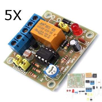 5Pcs DIY Light Operated Switch Kit Light Control Switch Module Board With Photosensitive DC 5-6V
