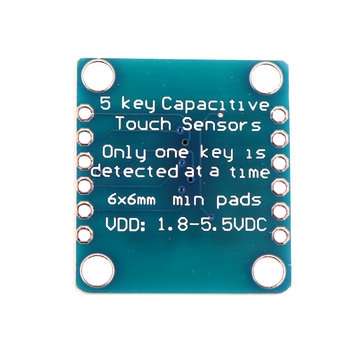 3pcs AT42QT1070 5-Pad 5 Key Capacitive Touch Screen Sensor Module Board DC 1.8 to 5.5V Power For Sta