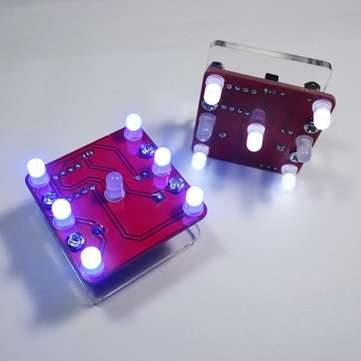 3Pcs Geekcreit DIY Shaking Blue LED Dice Kit With Small Vibration Motor