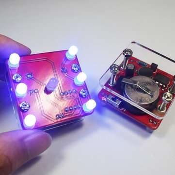 3Pcs Geekcreit DIY Shaking Blue LED Dice Kit With Small Vibration Motor