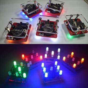 3Pcs Geekcreit DIY Shaking Blue LED Dice Kit With Small Vibration Motor