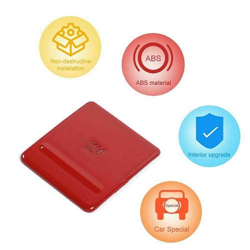 Lighter Trim Cover ABS Sticker Interior Accessories for 2010 2011 2012 2013 2014 (Red)