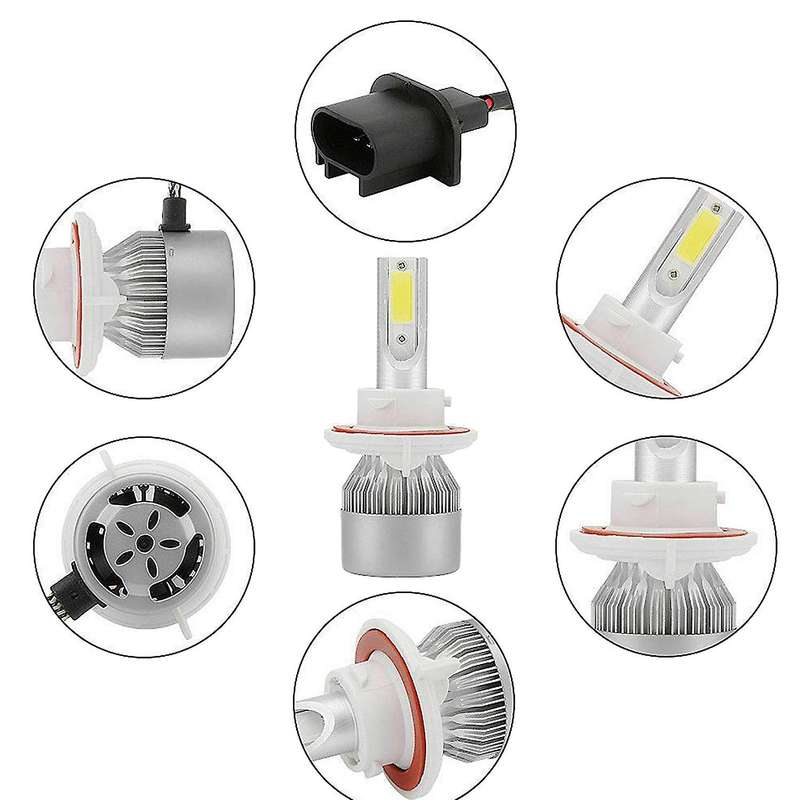 (2 Pack) for H13 / 9008 LED Headlight Bulb (Near and Far) C6 Conversion Kit, 72W 8500LM 6500K Cool W