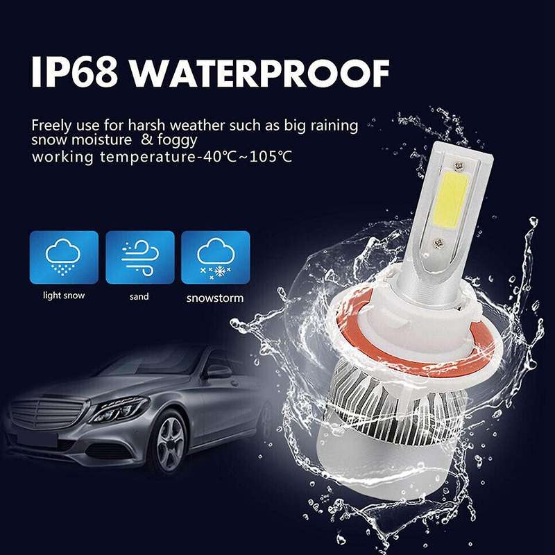 (2 Pack) for H13 / 9008 LED Headlight Bulb (Near and Far) C6 Conversion Kit, 72W 8500LM 6500K Cool W