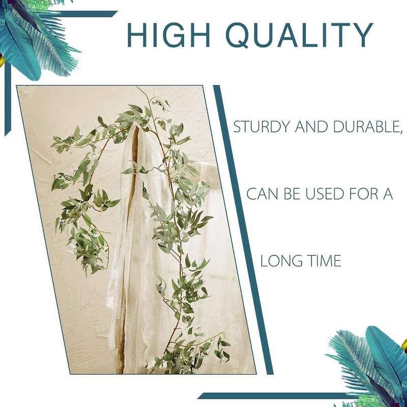 (16.8Ft) Artificial Willow Leaves Vines Twigs- Silk Hanging Willow Plant Greenery Garland String f