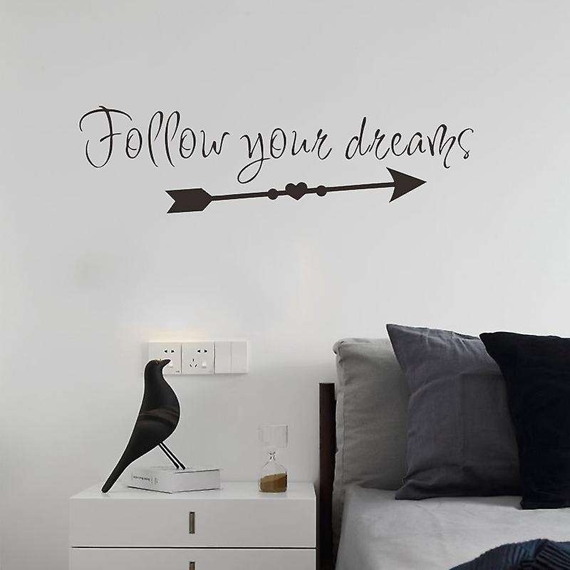 """Follow Your "" Phrase Wall Sticker DIY Removable Waterproof Art Wallpaper Decorative Mural"