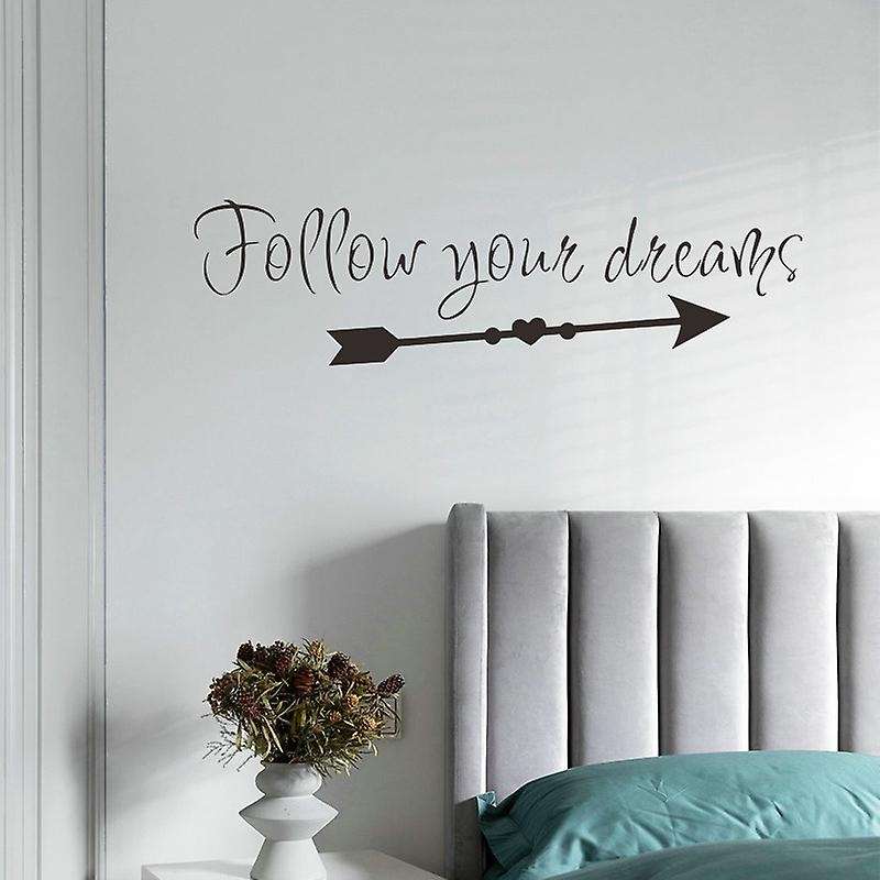 """Follow Your "" Phrase Wall Sticker DIY Removable Waterproof Art Wallpaper Decorative Mural"