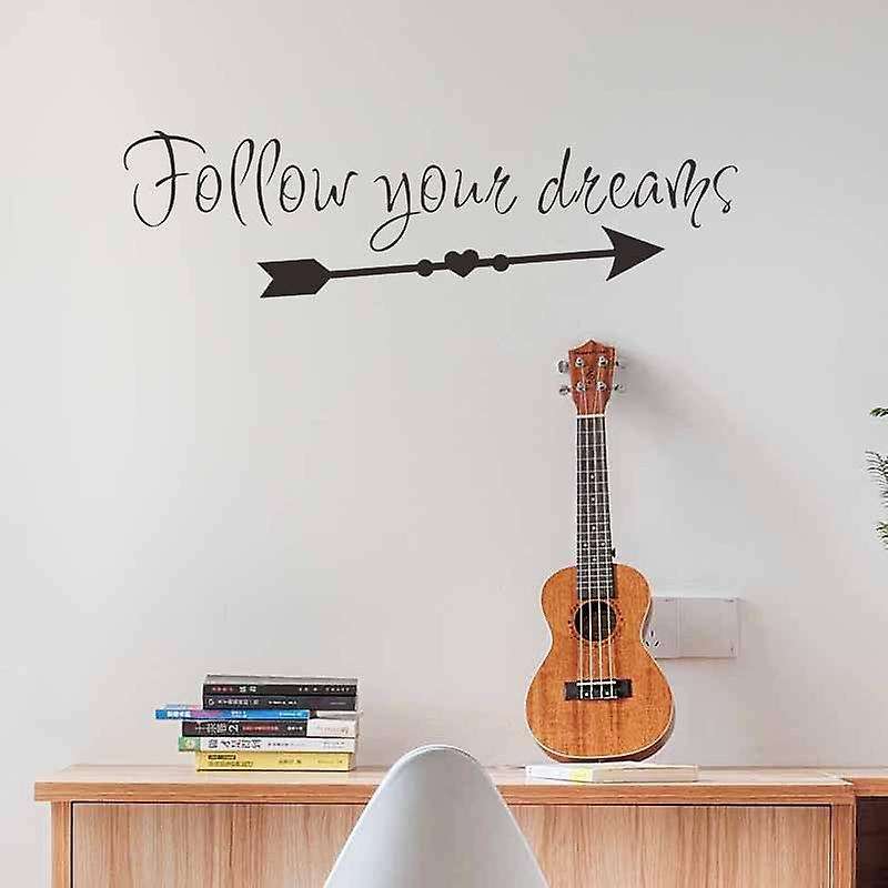 """Follow Your "" Phrase Wall Sticker DIY Removable Waterproof Art Wallpaper Decorative Mural"