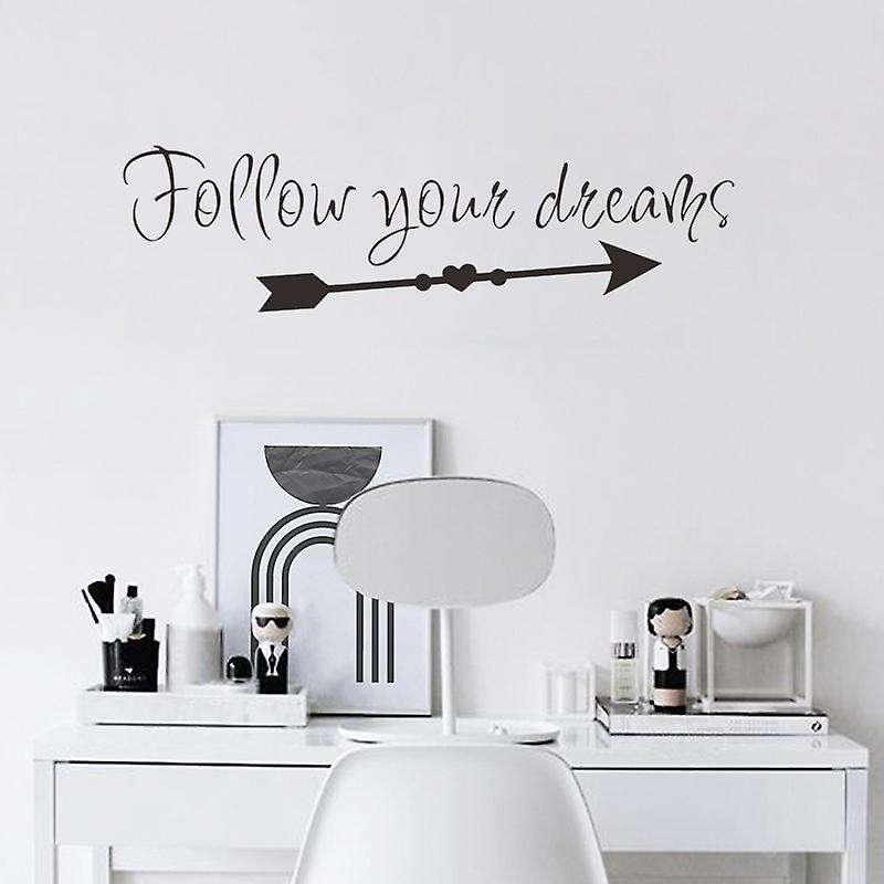 """Follow Your "" Phrase Wall Sticker DIY Removable Waterproof Art Wallpaper Decorative Mural"