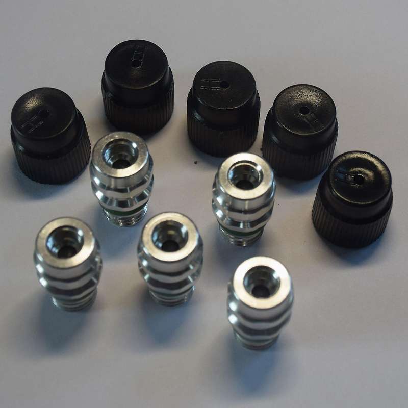 (5 Count) M12x1.5 Male High Side A/C Charge Port Valve Includes Caps