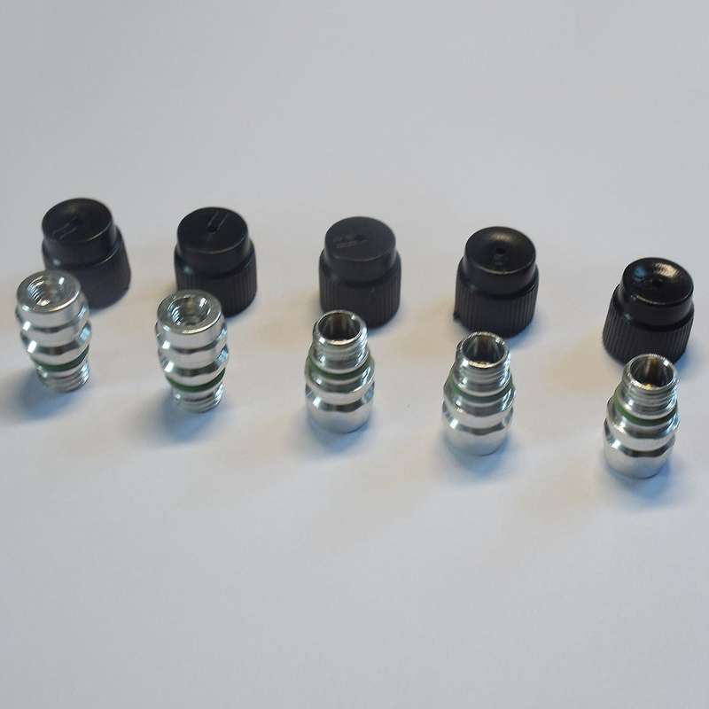 (5 Count) M12x1.5 Male High Side A/C Charge Port Valve Includes Caps
