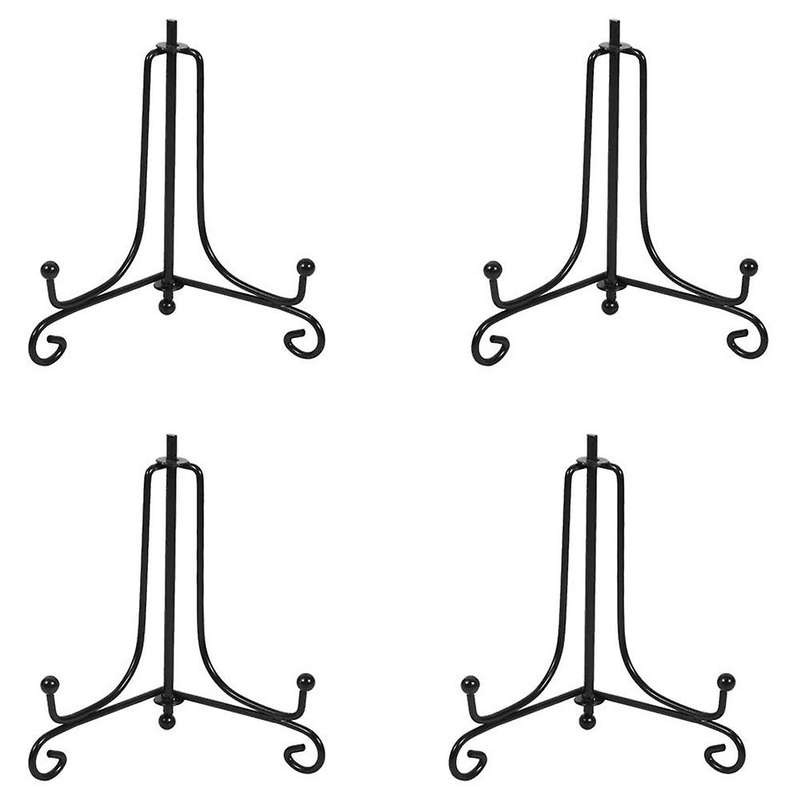 (4 pack)Iron Display Stand, Easel Plate Display Photo Holder Stand, Displays Picture Frames, Cookboo
