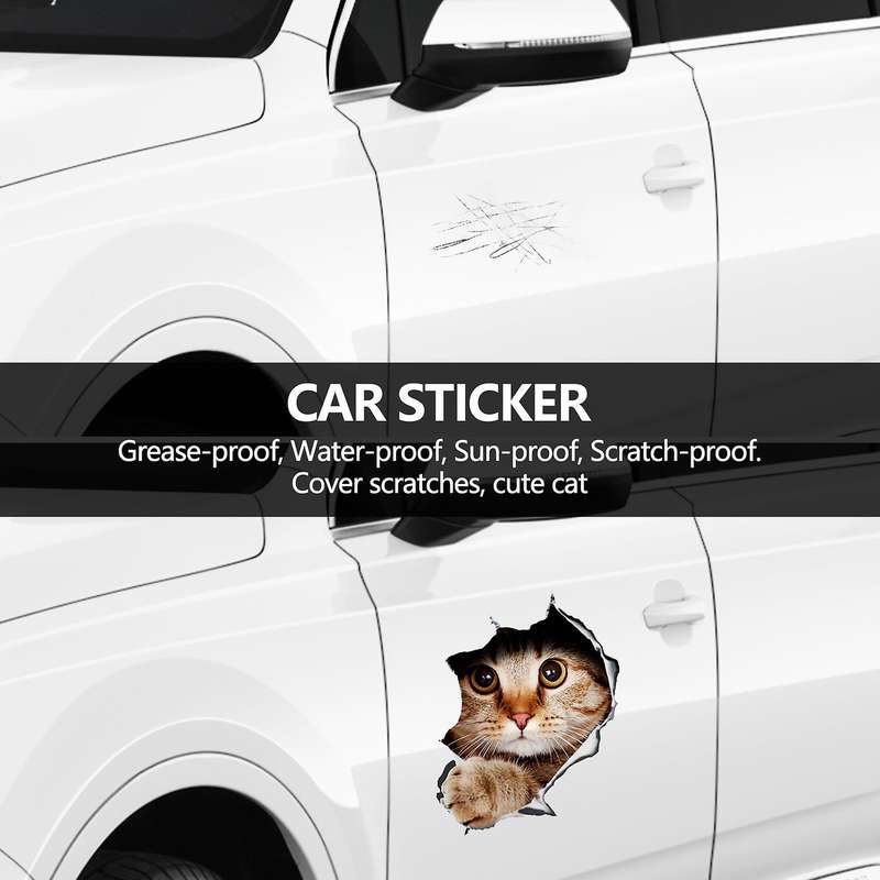 (4Pcs) 3D Car Stickers Decal / Sticker for Window, Truck, Car, Laptop or