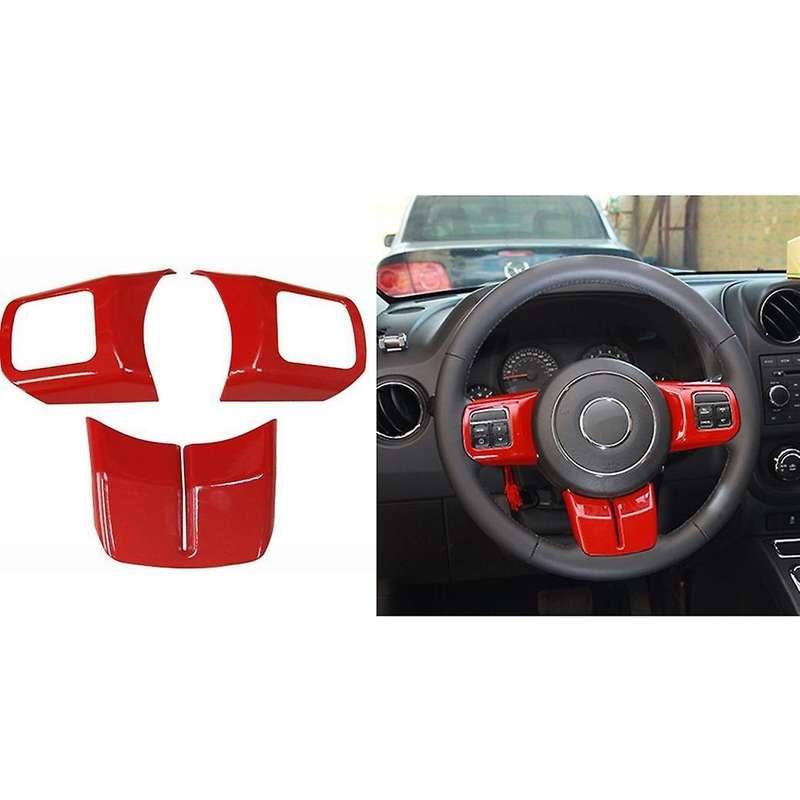 (Red 12PCs) Car Decoration Steering Wheel & Center Console Air Outlet Trim for JK JKU Accessories 20